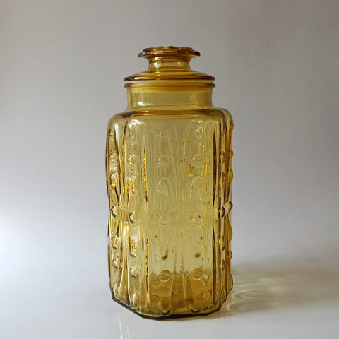 צנצנת  אחסון גדולה, וינטג' אמריקאי, Imperial, דוגמא Harvest Gold