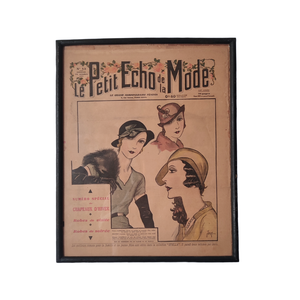 La Petit Echo De La Mode - שער מקורי ממוסגר של מגזין אופנה צרפתי מ-1931