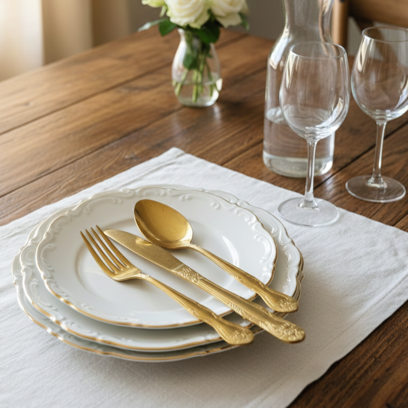 סט צלחות מנה עיקרית, מרק וראשונה ל- 6 אנשים, וינטג' גרמני, Mitterteich, חדש, ללא שימוש קודם