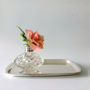 אגרטל בקבוק קריסטל עם חבק Silver Plated, וינטג'
