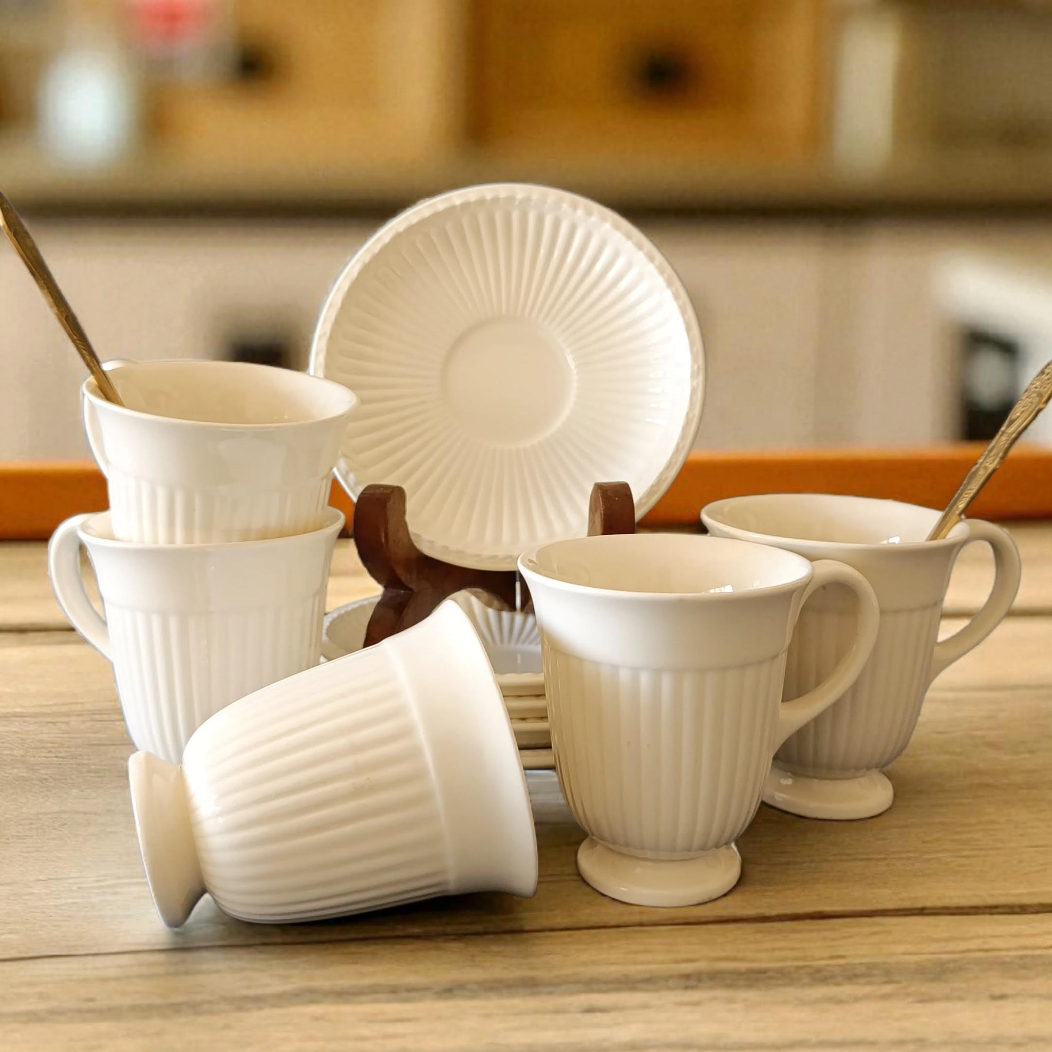 5 ספלים ותחתיות, וינטג' אנגלי, Wedgwood