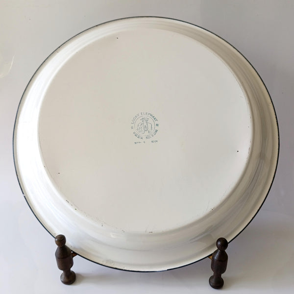 מגש אמייל גדול (קוטר 40 ס"מ), וינטג' סיני, ללא שימוש קודם