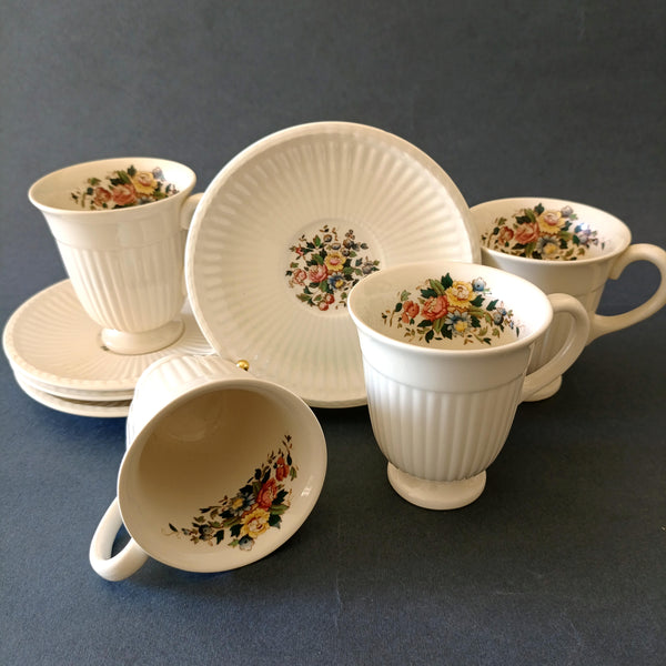 4 ספלים ותחתיות, וינטג' אנגלי, Wedgwood