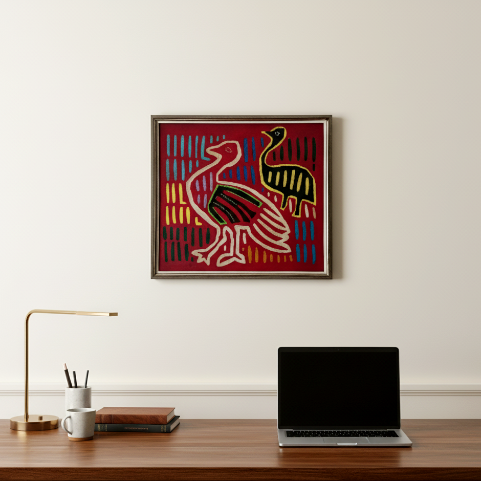 Guna Mula - תמונת טקסטיל, יצירה שבטית, וינטג'