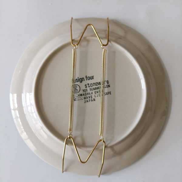 צלחת לתליה (קוטר 18.5 ס"מ) בעיטור פרחים בוטני בכחול, וינטג' יפני