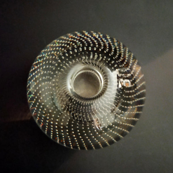 Controlled bubble vase - אגרטל זכוכית עגול, וינטג' הולנדי, Leerdam Glassworks, MCM