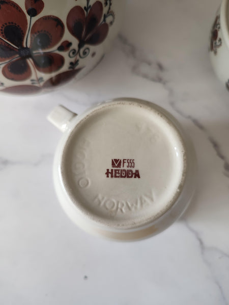סט קפה לחמישה אנשים, וינטג' נורווגי של Figgjo, מהסדרה Hedda